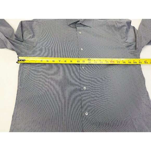 Calvin Klein Slim Fit Size 15.5 34/35 Men Performance Non Iron Gray Stripe Shirt - Picture 3 of 9